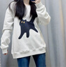 妙奕嘉衛衣女外套春秋款2025秋裝新款秋季女裝穿搭女士t恤長(cháng)袖上衣薄款 白灰色寬松版貓貓印花衛衣純棉 M 【建議130斤以?xún)取?曬單實(shí)拍圖