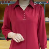 俞兆林（YUZHAOLIN）媽媽裝純襯衫2024新款春夏裝大碼中老年女洋氣襯衣七分袖上衣服 棗紅色 2XL 建議105-120斤 曬單實(shí)拍圖