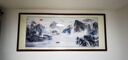 六畫(huà)流水生財山水畫(huà)靠山圖客廳裝飾畫(huà)國畫(huà)辦公室風(fēng)景掛畫(huà)書(shū)房茶室壁畫(huà) 山水聚財A1 75*210cm宣紙+有機玻璃+胡桃框(熱賣(mài)款） 曬單實(shí)拍圖