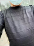 恒源祥長(cháng)袖羊毛針織衫男2022春秋季薄款男圓領(lǐng)休閑純色條紋打底衫毛衣男裝 黑色 L 曬單實(shí)拍圖