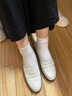 ROCKPORT樂步真皮女鞋2025新款樂福鞋子平跟軟底單鞋小羊皮鞋通勤一腳蹬 米白色 38 曬單實(shí)拍圖