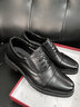 富貴鳥(niǎo)（FUGUINIAO）皮鞋男真皮正裝冬加絨皮鞋增高商務(wù)男鞋三接頭西裝鞋德比男士皮鞋 FG0016黑色系帶(平跟單鞋款) 41 曬單實(shí)拍圖