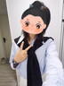 南極人Nanjiren女士披肩外搭韓系針織披肩四季百搭純色疊穿圍巾時(shí)尚校園風(fēng)斗篷 黑色 曬單實(shí)拍圖