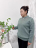 俞兆林（YUZHAOLIN）中年媽媽裝冬裝仿水貂絨加厚毛衣40-50-60歲中老年女裝打底衫上衣 淺綠色上衣 XL  (建議100-115斤） 曬單實(shí)拍圖
