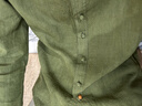 楠中國風(fēng)唐裝男裝打底衫春季苧麻新中式復古盤(pán)扣長(cháng)袖襯衫寬松瑤華 140#茶綠色 L 曬單實(shí)拍圖