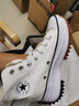 匡威（Converse）【滔搏運動(dòng)】Converse匡威帆布鞋女鞋高幫厚底增高運動(dòng)鞋輕便舒 166799C 35.5 曬單實(shí)拍圖