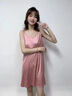 莫代爾夏季真絲桑蠶絲吊帶睡衣女性感睡裙感網(wǎng)紅高級(jí)感夏天涼感家居服女 331DO 純色吊帶 豆沙色 無胸墊 L 165 曬單實(shí)拍圖