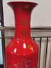 垚罄 陶瓷器大花瓶落地客廳喬遷禮物中國紅陶瓷大花瓶家居酒店大擺件 紅色孔雀蓮子瓶 1.2米 單根 配底座 曬單實(shí)拍圖