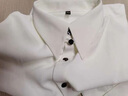 羅蒙（ROMON）高級感白色襯衫男長(cháng)袖秋季薄款法式結婚商務(wù)修身免燙抗皺正裝襯衣 白色 XL 130-150斤 曬單實(shí)拍圖