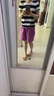 無印良品（MUJI）女式 水洗 平紋 短褲 休閑 褲子女款夏季款女裝中褲 外穿 粉紅色4S M (160/66A) 曬單實拍圖