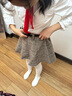 NICKYBABY女童裙子冬款2025新款兒童半身裙秋冬格子裙女孩大童冬裝短裙加厚 4068卡其色 160 cm 曬單實(shí)拍圖