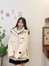 鴨鴨（YAYA）佟麗婭同款城市輕戶外沖鋒羽絨服女短款冬新款收腰撞色派克服外套 酒紅色 M 160/84A 曬單實拍圖