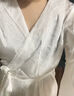 晴碧琳冰絲睡衣女春秋季長(cháng)袖薄款性感蕾絲長(cháng)款睡袍法式宮廷風(fēng)浴袍家居服 連帽蕾絲邊睡袍【白】 L 曬單實(shí)拍圖