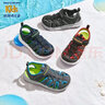 Skechers斯凱奇童鞋女童涼鞋夏季兒童包頭涼鞋輕質(zhì)男童沙灘鞋302721L 男童/炭灰色/藍色/CCBL 35 曬單實(shí)拍圖