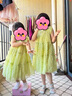 G.DUCKKIDS女童公主裙兒童裝格子雪紡蛋糕裙2025夏季新款女寶寶甜美連衣裙 綠色 110 cm 曬單實拍圖