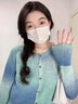 OTST藍(lán)綠色扎染針織開衫女春秋別致短款外搭溫柔氣質(zhì)毛衣外套長袖上衣 藍(lán)綠色 M 建議95-110斤 曬單實(shí)拍圖