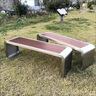 麥享公園椅不銹鋼戶外長(zhǎng)凳子室外塑木實(shí)木無(wú)靠背長(zhǎng)條凳 150*40*45CM 曬單實(shí)拍圖
