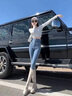 歌蕓超高腰排扣淺色牛仔褲女2025春秋季新款緊身顯瘦彈力小腳鉛筆褲潮 淺藍(lán)色常規(guī)版 M 建議99-112斤 曬單實拍圖