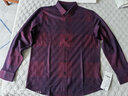 恒源祥秋冬季含羊毛長(cháng)袖襯衫男士高端加厚打底衫格子休閑襯衣外套免熨燙 紫紅 XL 175 曬單實(shí)拍圖