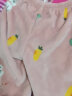 芬腾睡衣女童珊瑚绒秋冬季加厚长袖保暖开衫加绒卡通家居服套装 粉红 130 实拍图