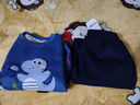 巴布豆寶寶衣服男童加絨套裝冬季新款中小童加厚保暖防風(fēng)卡通洋氣童裝 海軍藍 巴布藍恐龍+藍 爪印巴布X 110 曬單實(shí)拍圖