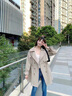 妍莉芬 風衣女裝2024秋季新款韓版寬松小個子休閑中長款外套小香風上衣 卡其色 S 曬單實拍圖