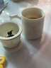 君肴 羊脂玉白瓷茶杯茶水分離陶瓷水杯辦公杯大容量帶蓋帶過(guò)濾辦公室杯子馬克杯家用情侶杯定制玉瓷主人杯 知足-茶水分離-三件套 曬單實(shí)拍圖