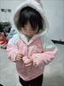 G.DUCKKIDS童裝女童外套秋冬季兒童棉衣加絨加厚小女孩冬裝夾克連帽寶寶衣服 草莓兔粉色 110 建議100-110cm4-5歲 曬單實(shí)拍圖