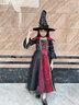 安妮優(yōu)兒萬(wàn)圣節兒童服裝女童cosplay角色裝扮魔法女巫吸血鬼化妝舞會(huì )派對 裙子+帽子 150 曬單實(shí)拍圖