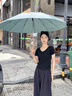 左都（ZUODU）全自動(dòng)雙骨雨傘反向傘加大加厚結(jié)實(shí)抗風(fēng)男大號(hào)傘女折疊傘雙人定制 【山嵐綠】反向傘+雙倍加固抗風(fēng)+1米3加大傘面 曬單實(shí)拍圖