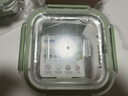 Glasslock保鮮盒耐熱鋼化玻璃飯盒微波爐烤箱可加熱進(jìn)口便當盒冰箱密封收納 正方形 淺綠色440ml 曬單實(shí)拍圖