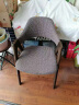 家逸 实木椅子餐椅休闲椅电脑椅办公椅咖啡椅北欧创意布艺凳子家用 咖啡色+胡桃色【整装】 实拍图