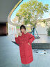 紫涵（ZIHAN）紫涵長(cháng)款連帽毛領(lǐng)羽絨服女年冬季淑女純色H廓型鴨絨外套 復古紅 XS 曬單實(shí)拍圖