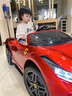 WORK BABY法拉利兒童電動車四輪遙控汽車寶寶玩具車可坐大人小孩充電電動車 烤漆紅四驅(qū)+軟輪+皮座+遙控 電力驅(qū)動 曬單實拍圖