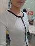 矜持范撞色v領(lǐng)短款長袖針織衫女秋季2025年新款設(shè)計(jì)感小眾開衫外套上衣 白色 S 建議8095斤 曬單實(shí)拍圖