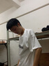 唐號(hào)（tanghao）美式高街t恤男設(shè)計(jì)感小眾潮流復(fù)古上衣夏季新款潮牌短袖痞帥衣服 T25字母 白色+T22小熊 黑色 XL 曬單實(shí)拍圖