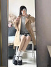 咚憬英倫學(xué)院風(fēng)jk短風(fēng)衣外套女裝2025新款春秋感小個(gè)子中長(cháng)大衣冬 卡其 S 曬單實(shí)拍圖