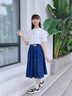 小豬彼特女童半身牛仔裙2025新款春秋女大童高腰春裝裙子中長(cháng)款兒童a字裙 4358藍色 150 cm 曬單實(shí)拍圖