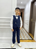 衣諾坊兒童西服套裝馬甲套裝演出服男生西服 藏青單扣馬甲套裝 150CM 曬單實拍圖