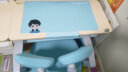 护童（Totguard）儿童学习桌椅学生书桌椅可升降实木写字桌课桌椅套装120cm带书柜 升级款+扶手椅_蓝+9点阳光灯 实拍图