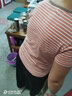 艾路絲婷條紋短袖T恤女裝夏裝新款韓版顯瘦上衣圓領(lǐng)體恤31008 粉白條紋 M 曬單實(shí)拍圖