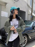 DXOT秋冬外套女春秋款2025新款連帽百搭秋冬穿搭衛(wèi)衣開衫薄款運(yùn)動套裝 灰綠色 M 曬單實(shí)拍圖