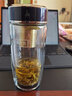 萬象（WANXIANG）雙層抗菌玻璃杯男女士辦公高檔送禮泡茶耐高溫茶杯車載商務水杯子 TV56抗菌杯-夜光藍350ml 曬單實拍圖