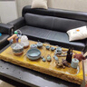 艾瑩嘉 金絲楠木茶盤(pán)茶具套裝家用檀木全自動(dòng)電磁爐整塊實(shí)木簡(jiǎn)約一體燒水壺大號高檔茶海排水茶臺 荷塘月色茶盤(pán)1.05米長(cháng)+鎏銀茶具 1個(gè) 曬單實(shí)拍圖