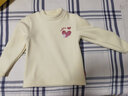 巴布豆女童保暖內衣秋冬新款加絨加厚童裝一體絨舒適親膚上衣兒童內搭 米白 鏤空愛(ài)心巴布妮X 130 曬單實(shí)拍圖