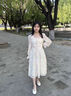 茯見瑪麗珍鞋女小皮單鞋法式仙女風(fēng)配裙子晚晚風(fēng)溫柔低跟豆豆奶奶鞋子 米色平底單鞋（偏小半碼） 36 曬單實(shí)拍圖