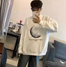 嘉曄圓領(lǐng)衛衣男春秋季2023新款韓版百搭長(cháng)袖美式上衣寬松oversize外套 黑色【好質(zhì)量】 XL 【105-120斤】 曬單實(shí)拍圖
