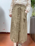 衣典零一（LEDIALYI）半身裙女夏季2024新款氣質(zhì)女裝中年小個子中長款亞麻a字裙子夏天 卡其色 M （建議90-112斤） 曬單實拍圖