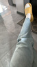 伊芙麗（eifini）伊芙麗貼袋復古水洗開(kāi)叉醋酸牛仔拖地褲子女2024夏裝新款 霧霾藍 常規版 M 100-110斤 曬單實(shí)拍圖