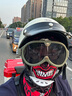 AMZ復(fù)古護(hù)目鏡機(jī)車騎行摩托車頭盔風(fēng)鏡半盔四分之三騎士通用防風(fēng)鏡 綠框茶色（茶色+透明鏡片） 曬單實(shí)拍圖
